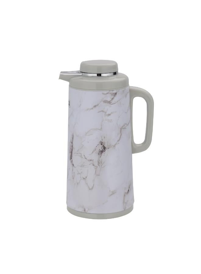 DELCASA 1300ml Double Wall Vacuum Flask, Thermos, Premium-Quality Metal Outer Body, ASBESTOS Free Pink Glass Inner, Portable And Leak-Resistant - Image 1