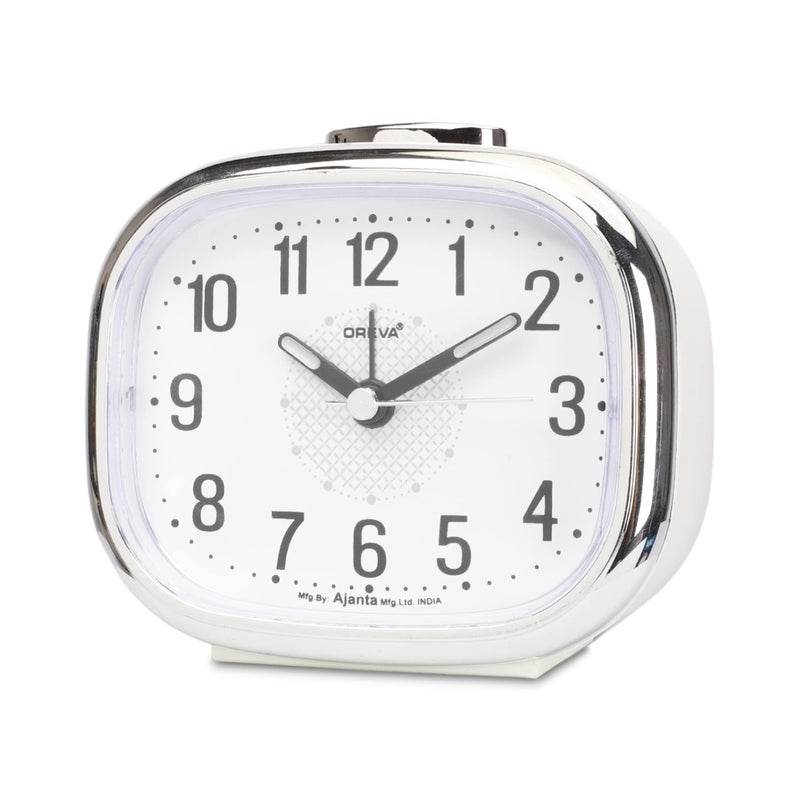 OREVA Bip Alarm Table Clock (Silver Color 10.7 cm x 3.7 cm x 6.3 cm, AA3017) - Image 4