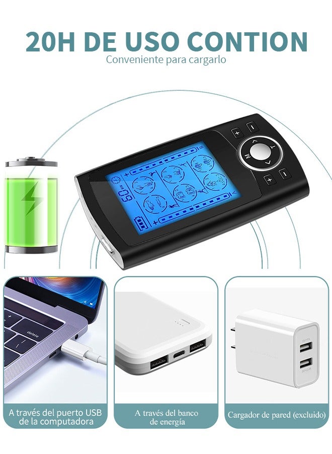 GROIC 24 Modes Dual Channel Tens Unit Electro Muscle Stimulator Rechargeable Pulse Massager with Electrodes 10 Pads  20 Levels for Neck Back Arms Chronic Pain Relief Body Building - Image 3