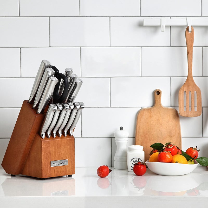 McCookÂ® Knife Sets, German Stainless Steel Kitchen Knife Block Sets with Built-in Sharpener - Image 4