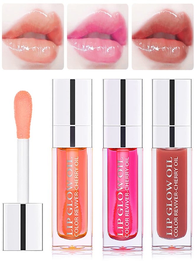Alisesun 3 Set Lip Oil Hydrating Tinted Lip Balm, Plump Lip Gloss Lip Care Transparent Toot Lip Oil Tinted, Nourishing Repairing Lightening Lip Lines Lip Care Products - Image 1