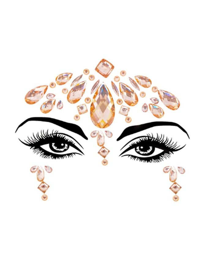 Luminous Mermaid Princess Face Gems Crystal Sticker - Image 1