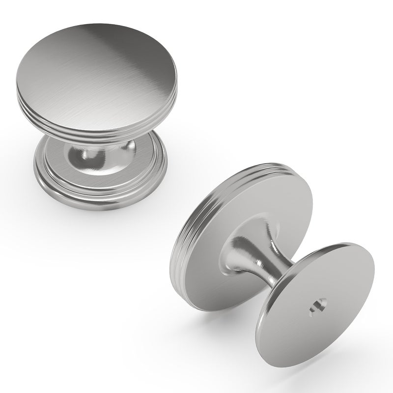 Hickory Hardware P2142SN American Diner Transitional Door Handle 1 Pack Round 138 Inch Cabinet Knob Hardware for Doors Dresser Drawers Zinc Material Door Knob with Satin Nickel Finish