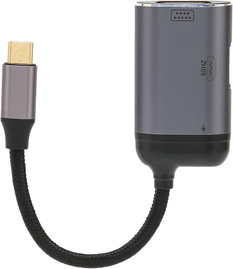 Aluminum Alloy USB C to VGA Adapter Supports 4K 60Hz Dual Monitor for Laptop Phone - Image 2