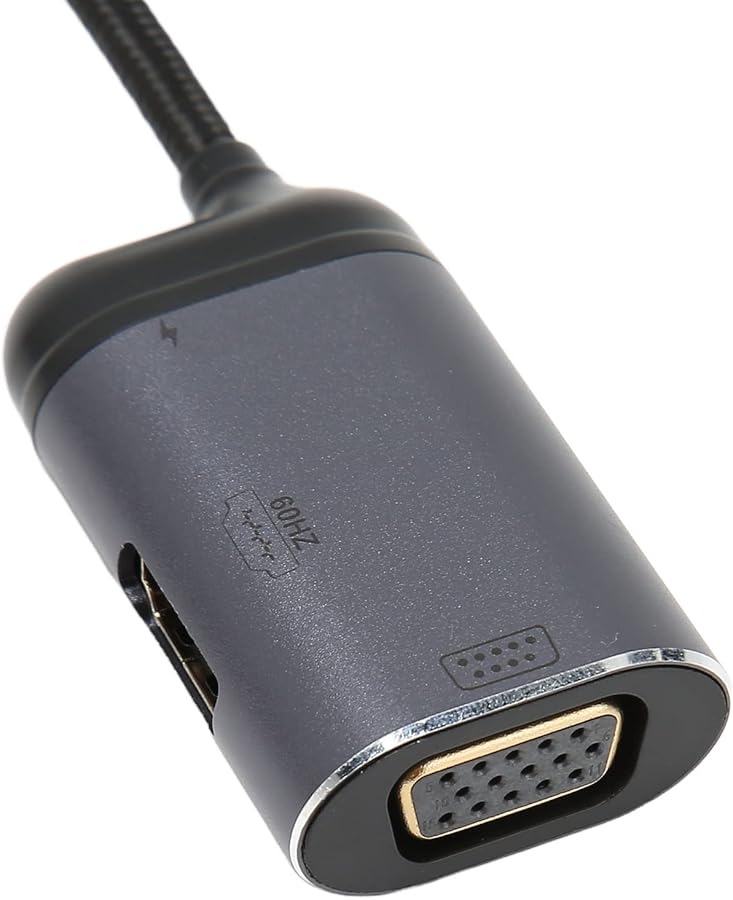 Aluminum Alloy USB C to VGA Adapter Supports 4K 60Hz Dual Monitor for Laptop Phone - Image 4