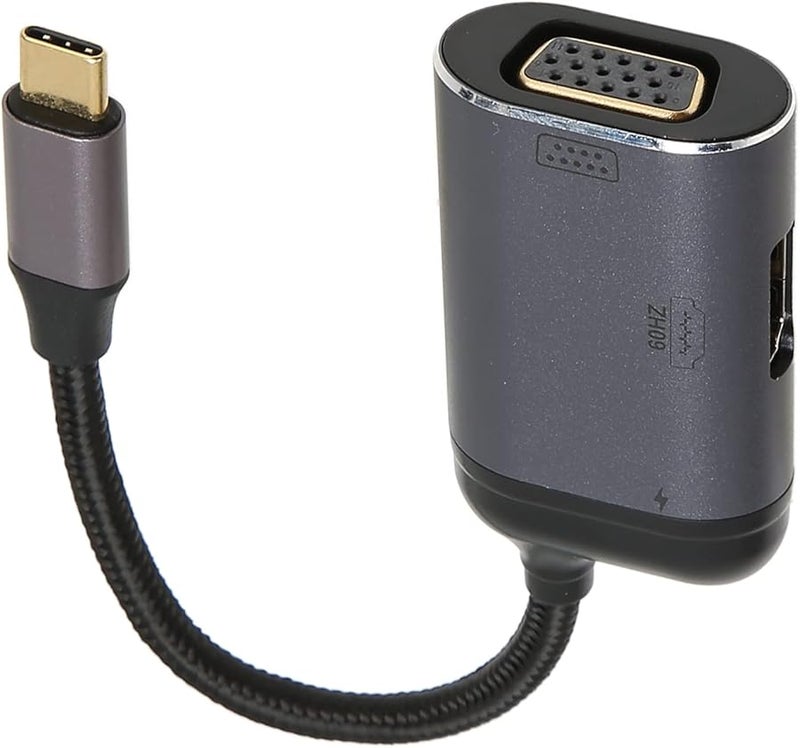 Aluminum Alloy USB C to VGA Adapter Supports 4K 60Hz Dual Monitor for Laptop Phone - Image 5