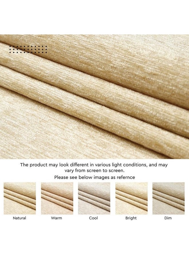 Encasa XO Fine Chenille Solid Fabric By Meters 54 Inches Wide|220 Gsm And 155 Tc|Ideal For Curtain,Cushion,Upholstery,Bags|1 Meter Multiple|Cream - Image 3
