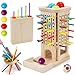 Britik Montessori Wooden Board Games for Kids 38 Years 40 Colorful Wooden Sticks 12Sided Dice Game Math Educational Toys Fine Motor Skills Toys for 5 Year Old Family Games for Kids and Adults - Image 2