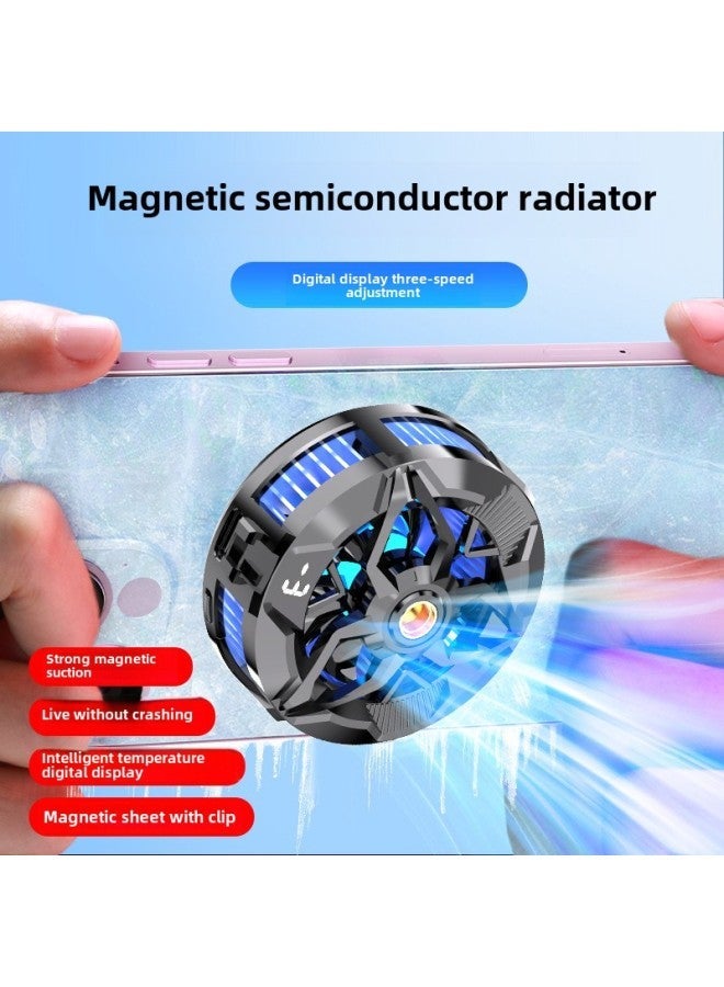 Live Broadcast Magnetic Mobile Phone Radiator Semiconductor Refrigeration Intelligent Digital Display Mute Adjustable Gear With Back Clip Cooling Artifact-Color:X88 Third [without Display]]  - Image 4