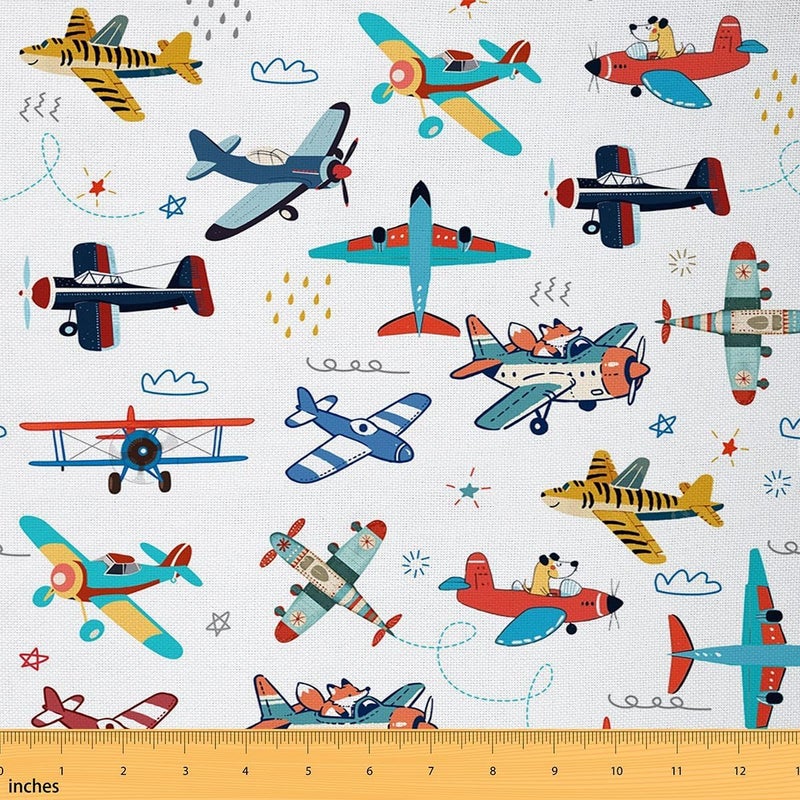 [Lightweight & portable] jejeloiu Aircraft Fabric By The Yard Airplane Print Upholstery Fabric for Sewing Crafting Aircraft Flying Soft Flannel Indoor Decor for Home DIY Projects Helicopter Flying Plane 5 Yards White New residential zone delivery Globally trusted affordable quality Wet anti slip Stable local goods source Ready order processing Pre-stock well-packed goods Store recommended item Latest release Popular across all KSA cities Exclusive bargain Global light sturdy raw material Global sizing options General purpose design Storage & transit friendly Classic trendy design picks Nationwide popular Trendy budget practical design Daily repeated use trusted quality Repeated use friendly design Latest available item Single & bulk storage compatible Hot & cold climate compatible High quality Daily hot sale - Image 1