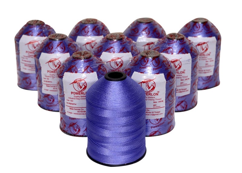 PP Nylon 2 Ply 2000 Meters Unbreakable Bag Closing Thread NW_2 (Pack of 10, Blue)