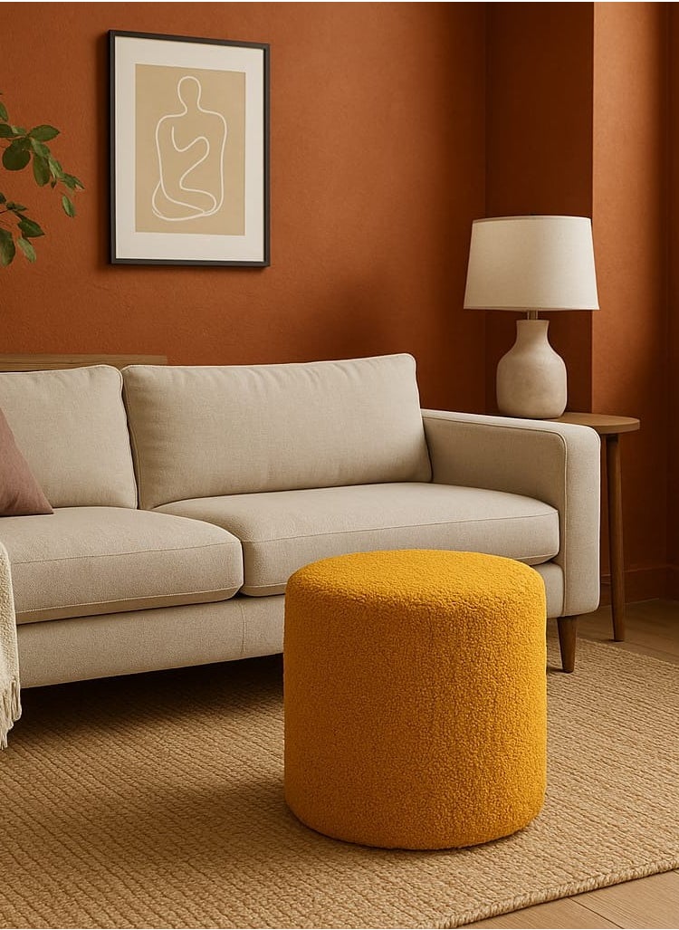 LOFT PUDDING,POUFF,42X42X41CMS,FABRIC,YELLOW D028/EDS7  - Image 1
