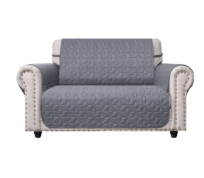 Ameritex Loveseat Cover WaterResistant Quilted Furniture Protector with Back Nonslip Paws Slipcover for Dogs Kids Pets Loveseat Slipcover Stay in Place for Leather Light Grey 46