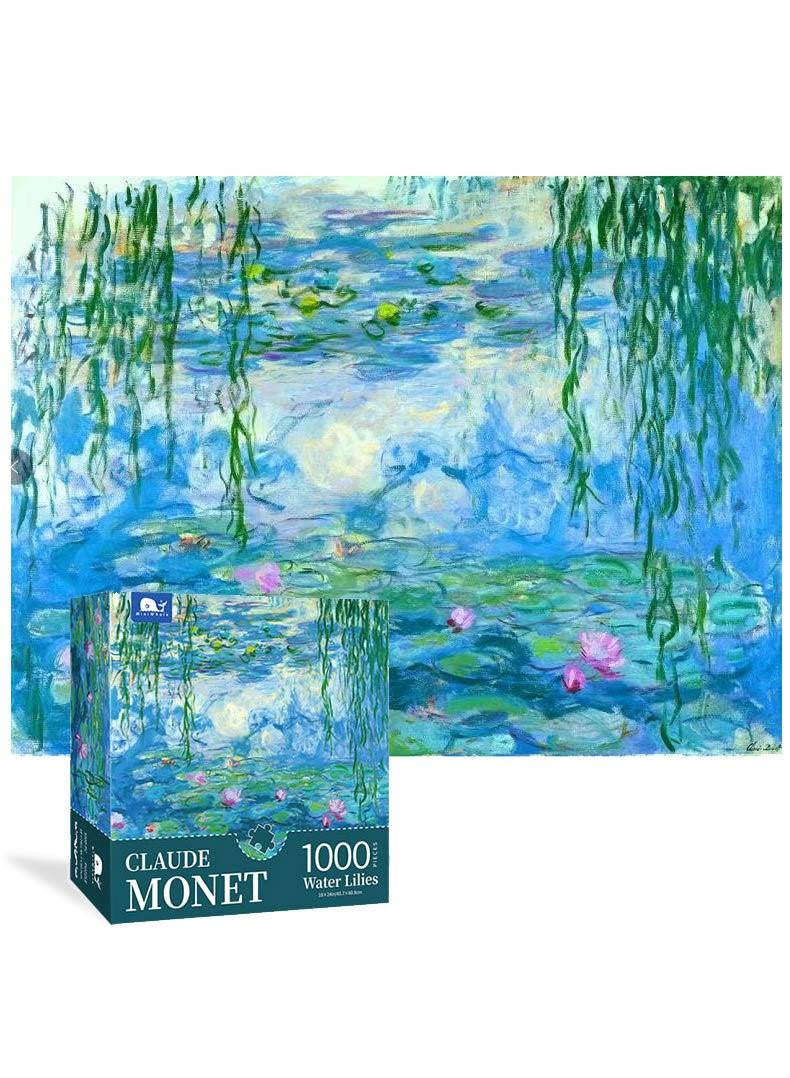 ميني ويل مونيه لغز لعبة 1000 قطعة من زنبق الماء للأطفال الكبار على نطاق واسع لعبة لغز الفن صعبة للغاية للشباب اللوحة الشهيرة هدية لعبة تعليمية للأطفال - Image 2