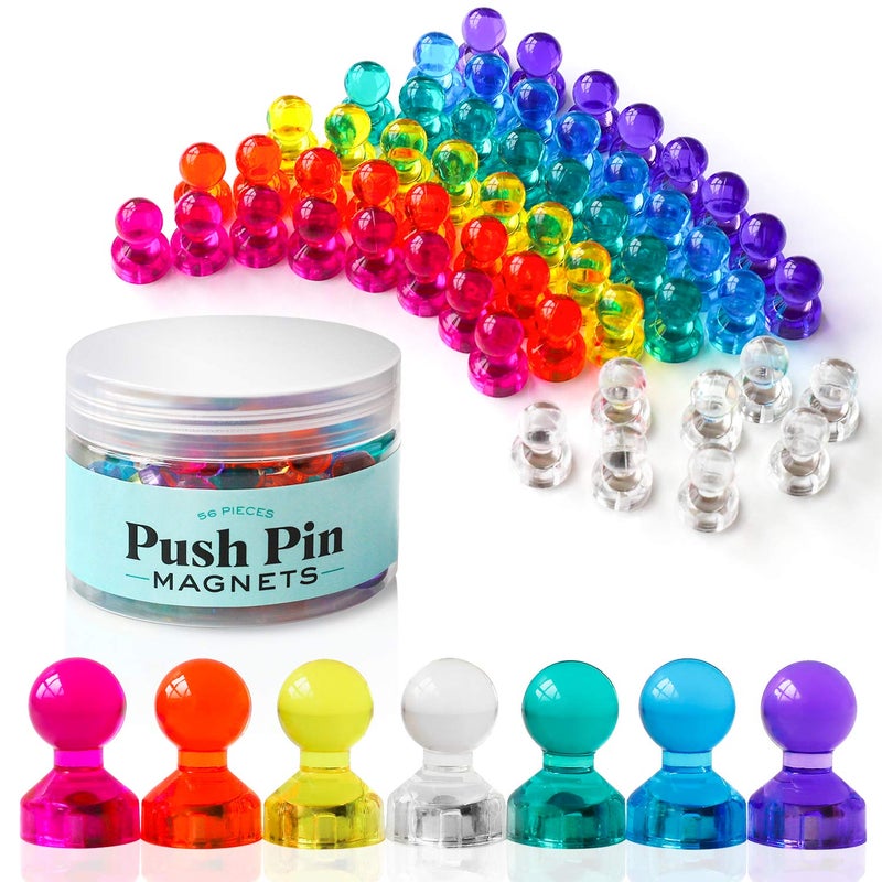 Bolder Life Super Strong Push Pin Magnets 56 pcs Small Magnets for Office Whiteboard Refrigerator Maps Photos Classroom - Image 1