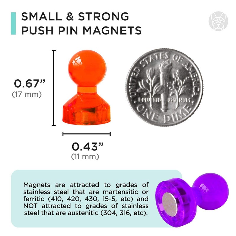 Bolder Life Super Strong Push Pin Magnets 56 pcs Small Magnets for Office Whiteboard Refrigerator Maps Photos Classroom - Image 2