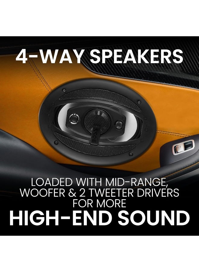 BOSS AUDIO SYSTEMS Boss Audio Systems Riot Series Car Stereo Door Speakers - 500 Watts Max, 4 Way, Full Range, Tweeters, Coaxial, Black, 6 x 9 Inch, Sold in Pairs  - Image 3