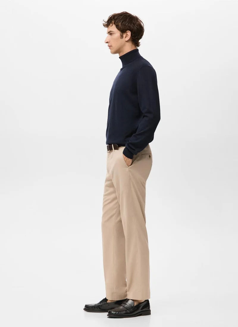 Mango Man  100% merino wool roll neck jumper for Men | Best Price UAE