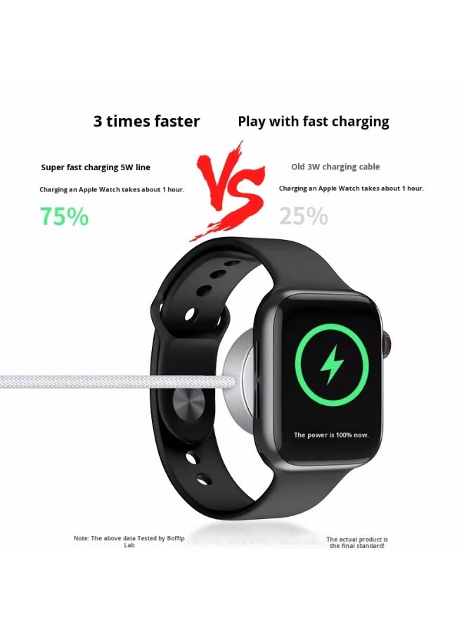 Pixel Essentials Apple Watch Fast Charger Cable 5W – Magnetic USB-C / , Fast Charging, Low-Temperature Safe Charging, Compatible with Apple Watch Series 1–9, SE, Ultra - Image 1