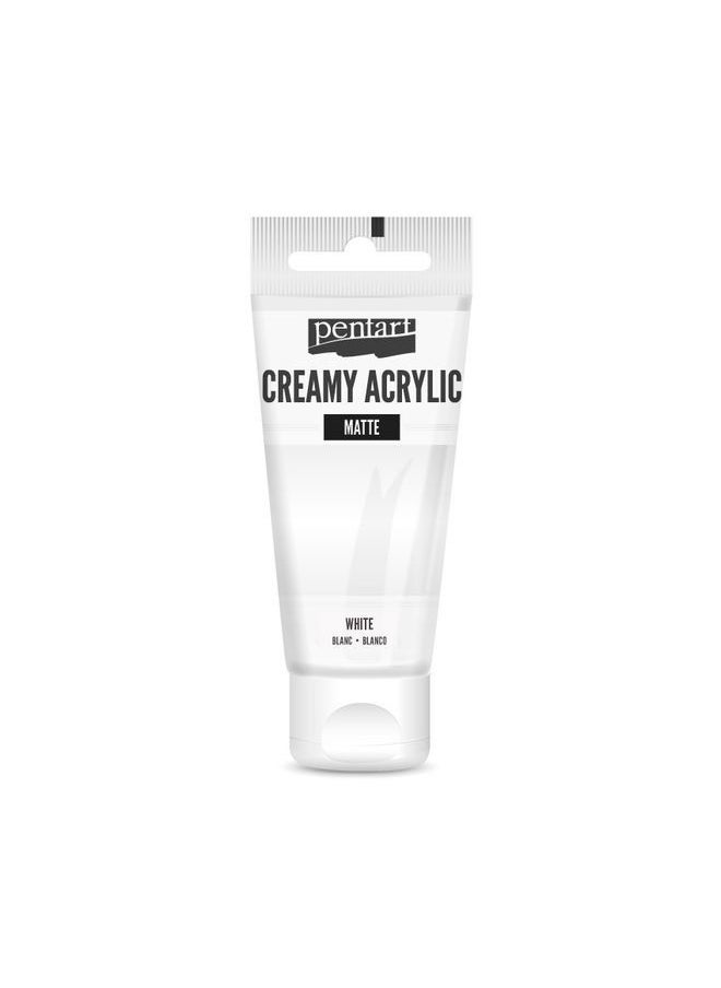 Creamy acrylic paint matte 60 ml - White - pzsku/Z2D19B0A3EBBDCF4356ECZ/45/_/1676968551/5158f5bd-d3b9-49e7-ae70-7919bf351a63