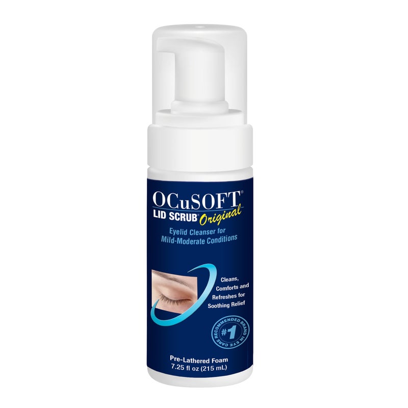 OCuSOFT Lid Scrub Original Foaming Eyelid Cleanser - Mild Instant Foaming Eyelid & Eyelash Cleanser - Daily Eyelid Wash to Remove Oil, Dust, Pollen & Eye Makeup - 7.25 fl oz - Image 1