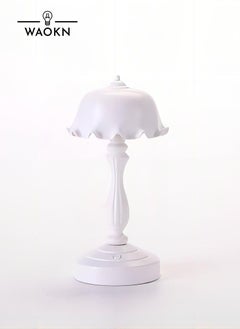 WAOKN Vintage Table Lamp Ins Lotus Leaf Small Night Lamp Lovely Girl Romantic Bedroom Creative Lighting Nordic Style Mini Night Light 