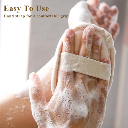 METLUCK [Pack of 6] Loofah Sponge Pads Natural Organic Bath Luffa Sponges Pads Natural Bath Shower Loofah Body Scrubber Sponges for Exfoliating Your Skin - Image 3
