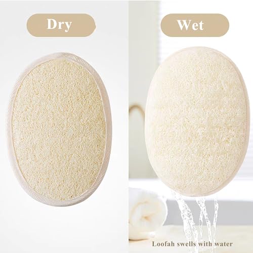 METLUCK [Pack of 6] Loofah Sponge Pads Natural Organic Bath Luffa Sponges Pads Natural Bath Shower Loofah Body Scrubber Sponges for Exfoliating Your Skin - Image 4