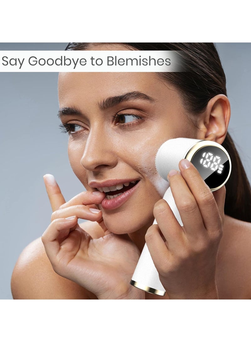 general Electric LED Cleansing Brush Set 6 in 1, White Rechargeable Waterproof Portable Cleanser and Exfoliator for Oily Dry Sensitive Skin for Men and Women - Image 5