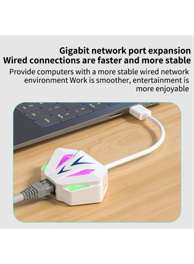 General usb to network port typec network cable adapter port rj45 laptop wired converter external gigabit network card  - Image 2