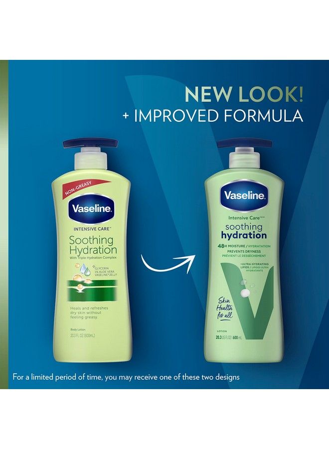 Vaseline Intensive Care Body Lotion Aloe Soothing Hydration 4 Ct For Dry Skin With Ultrahydrating Lipids + 1% Aloe Vera Extract 20.3 Oz  - Image 3