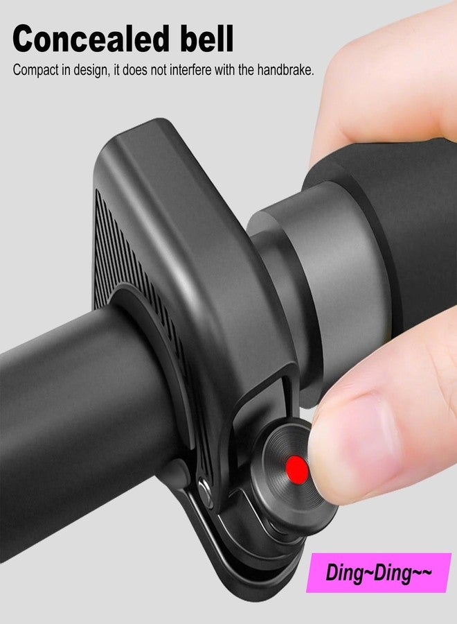 Qisan Bike Bell, Sturdy Plastic Casing and Aluminum Alloy Bicycle Belll with Clear& Loud Sound Max 90 dB, Bike Horn Fit 22.2-31.8 mm Handlebar for Mountain Road Bike Black - Image 3