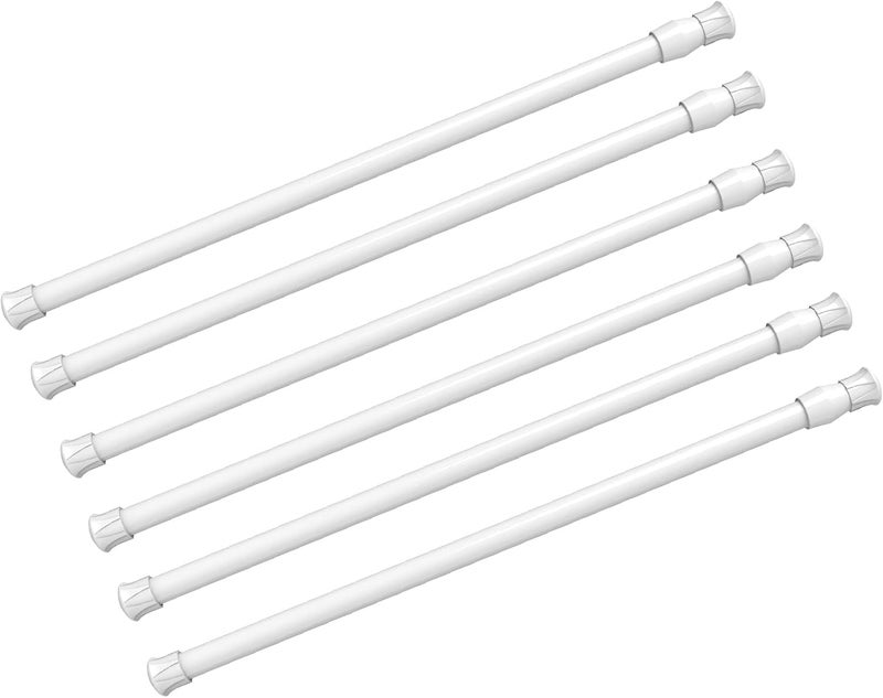 kimwason 6 Pack Spring Curtain Rod Adjustable Length for Kitchen, Bathroom, Cupboard, Wardrobe, Window, Bookshelf DIY Projects - Image 1