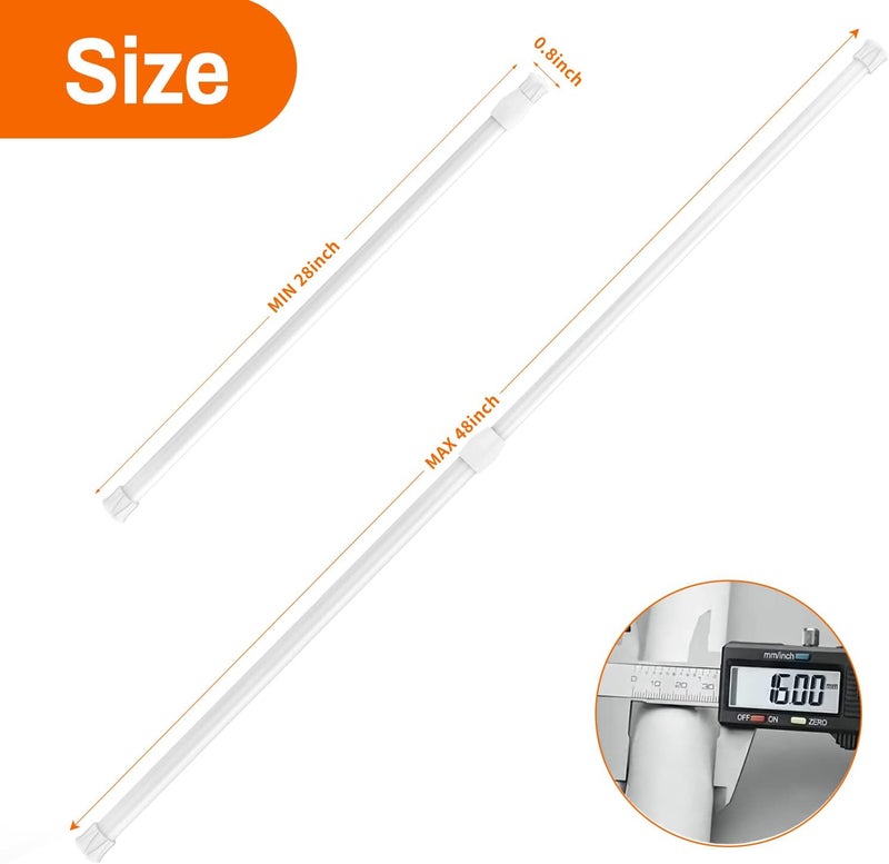 kimwason 6 Pack Spring Curtain Rod Adjustable Length for Kitchen, Bathroom, Cupboard, Wardrobe, Window, Bookshelf DIY Projects - Image 2