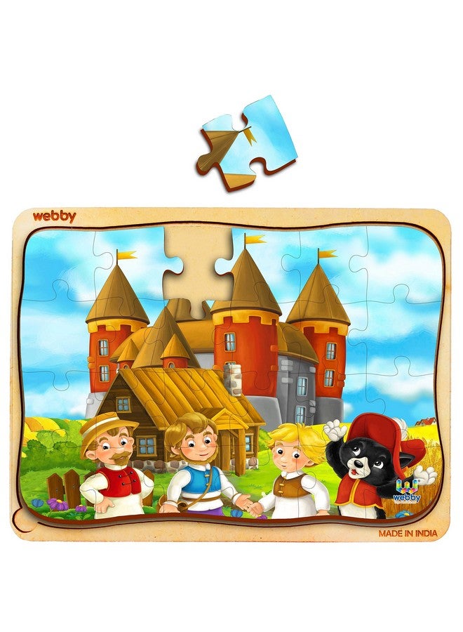 Webby Medieval Castle Wooden Jigsaw Puzzle, 24pcs, Multicolor - Image 3