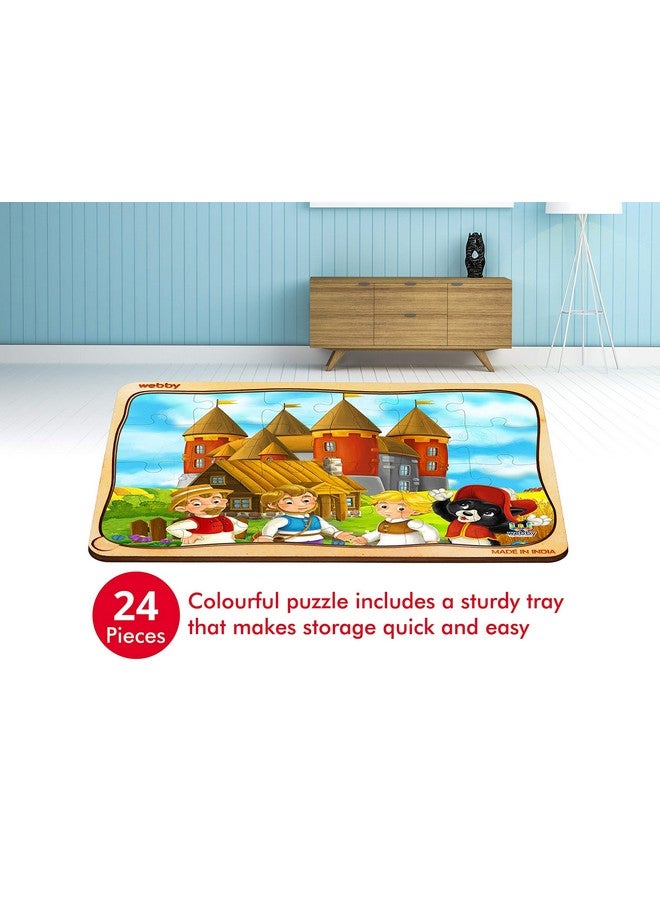 Webby Medieval Castle Wooden Jigsaw Puzzle, 24pcs, Multicolor - Image 2