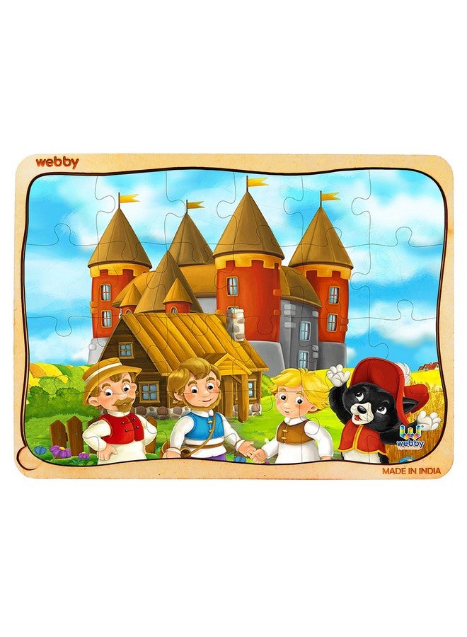 Webby Medieval Castle Wooden Jigsaw Puzzle, 24pcs, Multicolor - Image 1