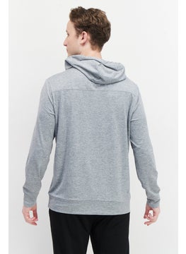 Fourlaps Men Hooded Long Sleeve Heather Sweatshirt, Grey  - Image 4
