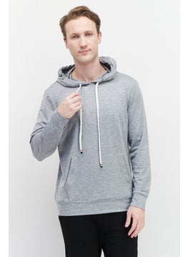 Fourlaps Men Hooded Long Sleeve Heather Sweatshirt, Grey  - Image 1