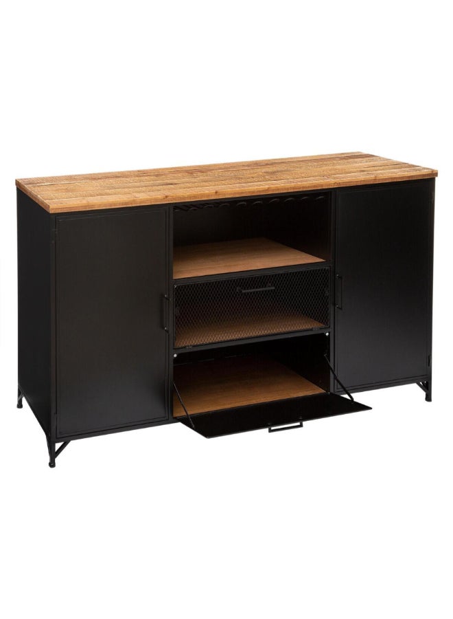 atmosphera Cierna 2-Door 2-Drawer Buffet Sideboard Black and Brown 85 x 45 x 140 cm 166689 - Image 2