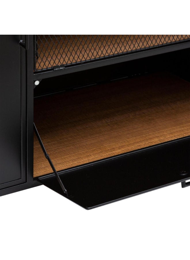 atmosphera Cierna 2-Door 2-Drawer Buffet Sideboard Black and Brown 85 x 45 x 140 cm 166689 - Image 5