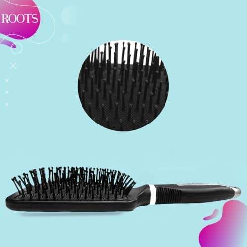 ROOTS Truglam Black Paddle Hair Brush | Rounded Ball Tip Bristles | Quick Detangling & Scalp Massage | For All Hair Types | For Men & Women | Length - 9.8 Inch, Model No - 9886 - Image 3