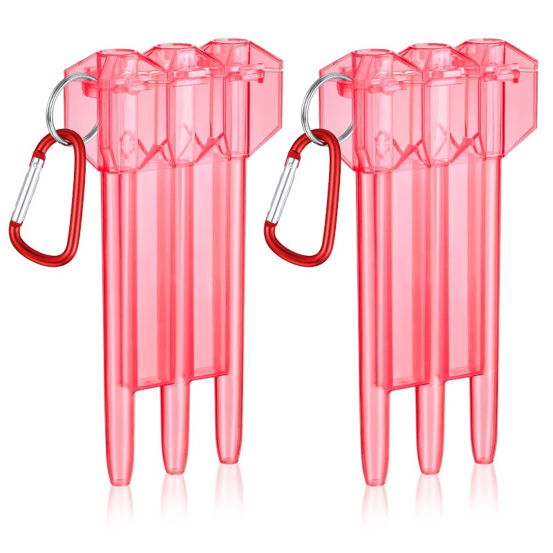 Sonwyoung 2 Pack Plastic Dart Case with Lock Buckle Portable Hard Steel Dart Carrying Case Soft Tip Darts Holder Transparent Protective Storage Organizer Box for 3 DartsRedSimple Style - Image 2