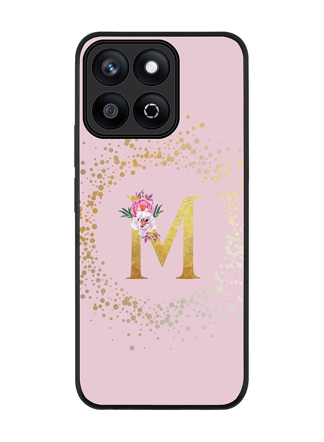 Stylizedd For Honor X7c 4G Case,Slim fit Camera Protection, Shockproof Thin Phone cover  - Custom Monogram Floral - M  (Pink ) - Image 1