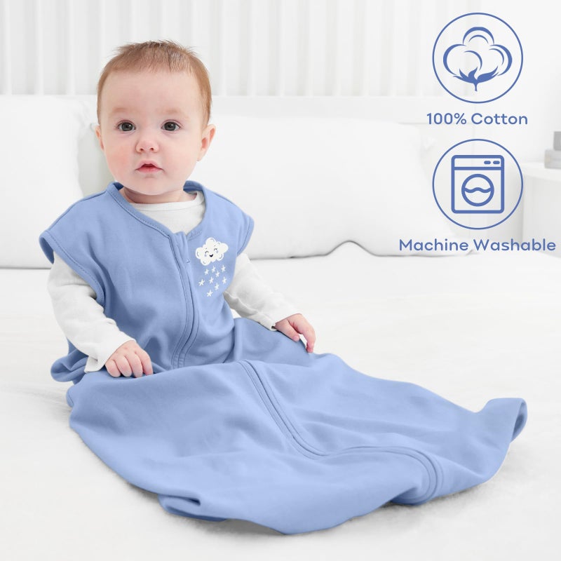 Yoofoss Baby Sleep Sack 6-12 Months Baby Wearable Blanket 100% Organic Cotton 2-Way Zipper TOG 0.5 Toddler Sleeping Sack 3 Pack, Lightweight Sleep Sacks for Babies - Image 2