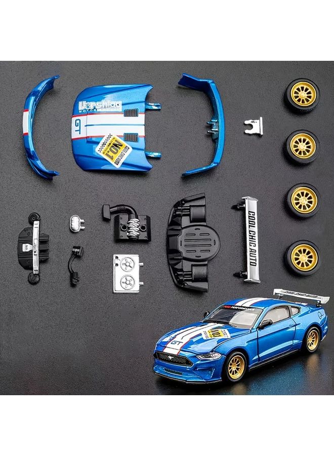 Blue Ford Mustang GT 2018 1 42 Scale Diecast Metal Model Car Pull Back Action - Image 1