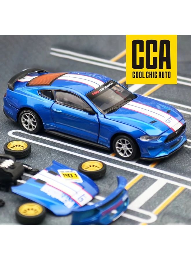 Blue Ford Mustang GT 2018 1 42 Scale Diecast Metal Model Car Pull Back Action - Image 5