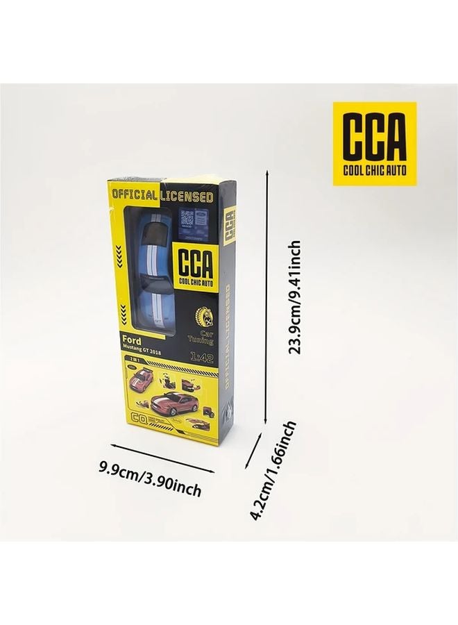 Blue Ford Mustang GT 2018 1 42 Scale Diecast Metal Model Car Pull Back Action - Image 3