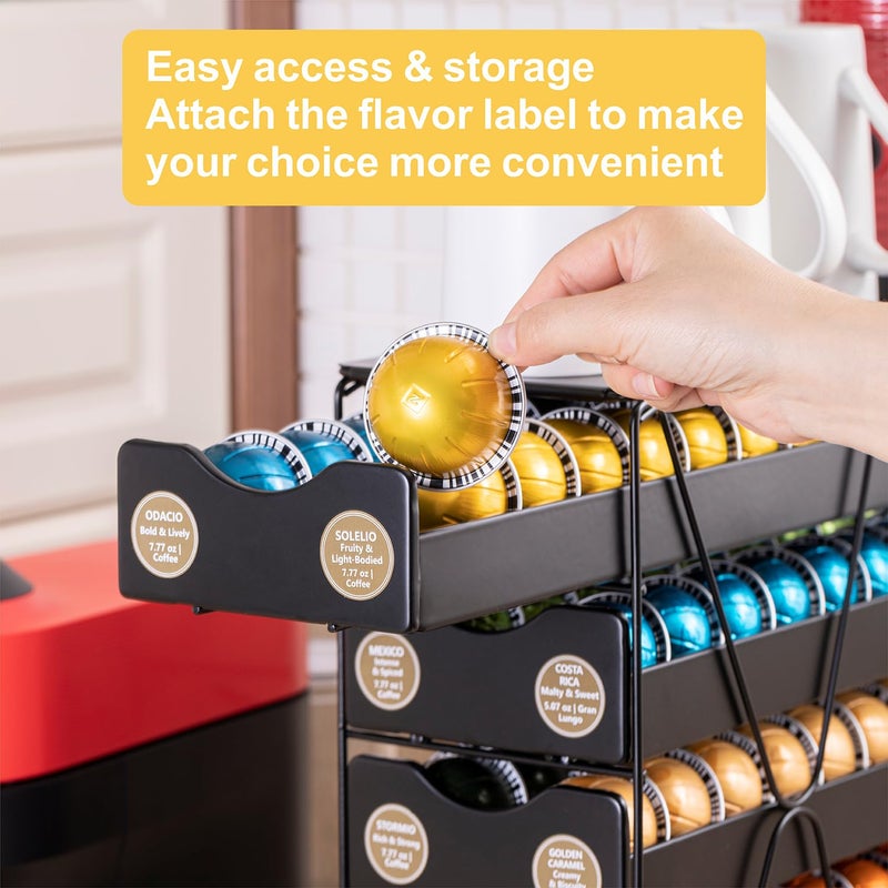 FlagShip for Nespresso Pod Holder Drawer Large Mullti Tier Coffee Pod Holder Vertuo (5 Tier (100Pods)) - Image 4