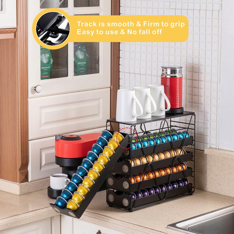 FlagShip for Nespresso Pod Holder Drawer Large Mullti Tier Coffee Pod Holder Vertuo (5 Tier (100Pods)) - Image 3